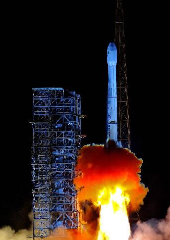 A Long March-3B carrier rocket lifts off at the Xichang Satellite Launch Center in southwest China's Sichuan Province, Dec. 20, 2011. China successfully sent a Nigerian communication satellite into or