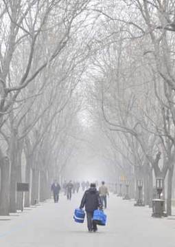 Beijing is cloaked in heavy fog on March 17, 2012. [Xinhua]