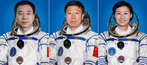 From L to R: Jing Haipeng, Liu Wang and Liu Yang [Xinhua]