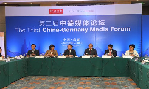 The Third China-Germany Media Forum is held in Chengdu, capital of Southwest China's Sichuan Province Sunday. Photo: Wang Wen/GT 