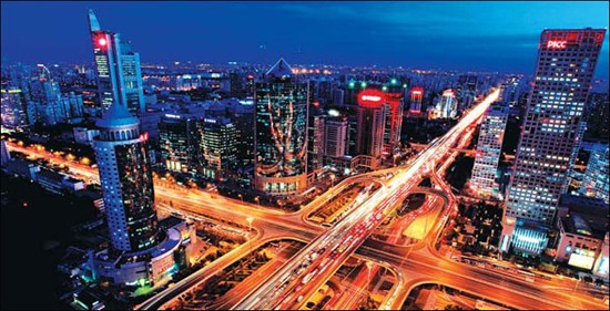 Night view of Beijing's CBD area. The capital is rich in cultural heritage and also features modern facilities. Liu Dongping / For China Daily