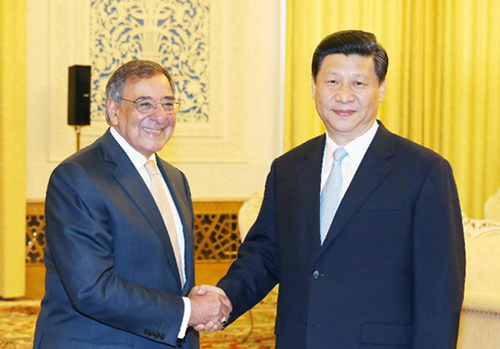 Chinese Vice President Xi Jinping (R) meets with U.S. Secretary of Defense Leon Panetta at the Great Hall of the People in Beijing, capital of China, Sept. 19, 2012. (Xinhua/Yao Dawei)