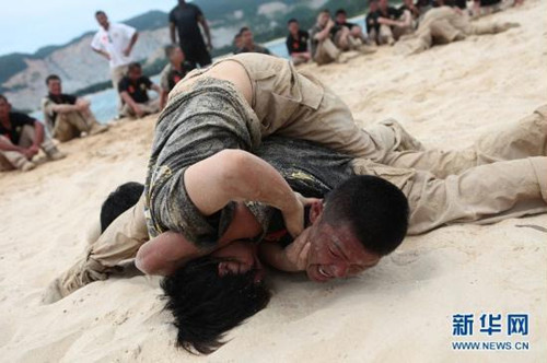 The trainees are required to go through strict training and tests, including fighting, climbing, driving different vehicles and anti-terrorist skills. Many of them have spent years in the army or police. 