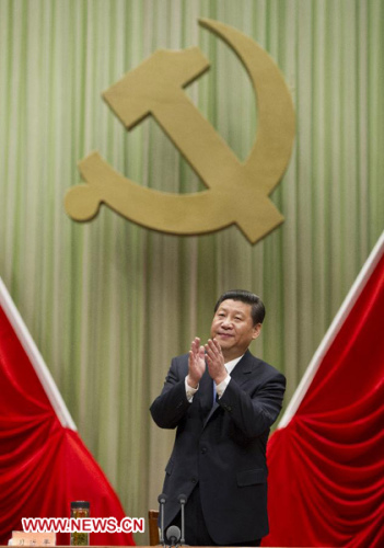 Xi Jinping, general secretary of the Communist Party of China (CPC) Central Committee and chairman of the CPC Central Military Commission, attends a gathering held to mark the 80th anniversary of the founding of the Party School of the CPC Central Committee in Beijing, capital of China, March 1, 2013. (Xinhua/Huang Jingwen)