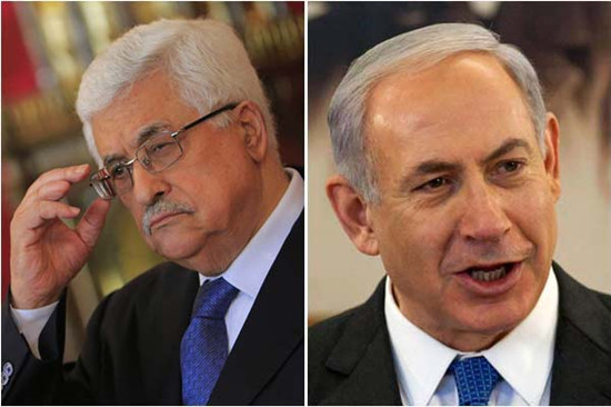 Mahmoud Abbas, Palestinian President (Left) and Benjamin Netanyahu, Israeli Prime Benjamin Netanyahu.