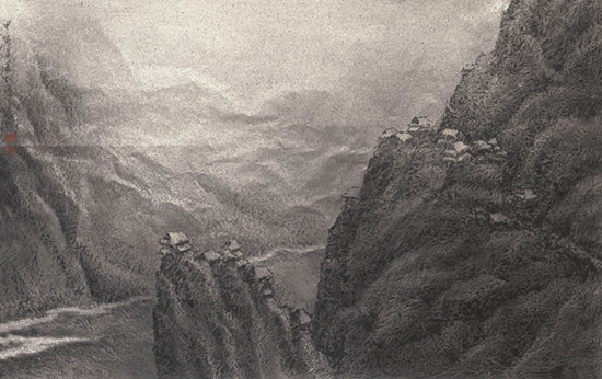 Liu Yong's painting, Mountain at Night