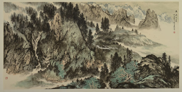 The summer of Tianshan mountain, painted by Wang Junbing