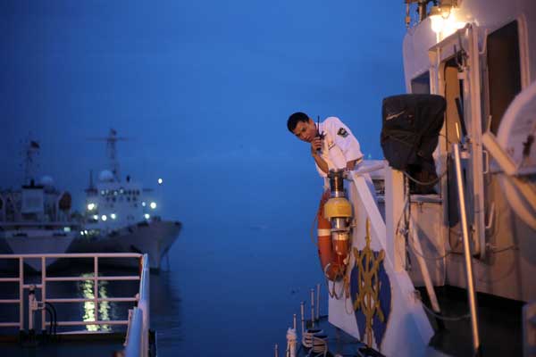 The Guangzhou-based rescue ship Nanhaijiu 209 prepares to head into the South China Sea.Wang Jing / China Daily