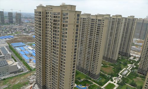 Recently completed skyscrapers jostle with those still under construction in the Changzhou skyline. Photo: Liu Dong/GT 