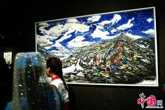 An exhibition from The Beauty of Tibet painting contest is currently being displayed at the National Grand Theatre in Beijing.