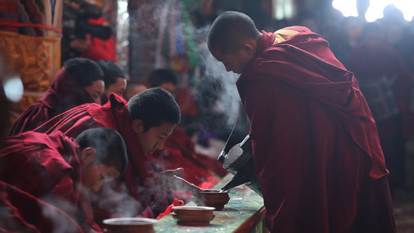 Yak-butter tea serves as a source of energy for those on a spiritual quest in Tibet autonomous region. Photo provided to China Daily