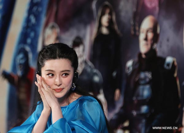 Actress Fan Bingbing attends a press conference about the film "X-Men: Days of Future Past" in Beijing, capital of China, May 13, 2014. [Photo/Xinhua]