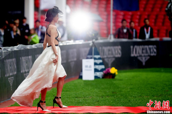 Model and actress Lin Chi-ling at a commercial activity in Beijing.