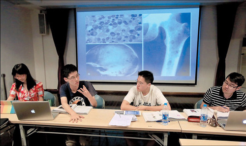 Members of the Shanghai USMLE Group at one of their gatherings yesterday.  Wang Rongjiang