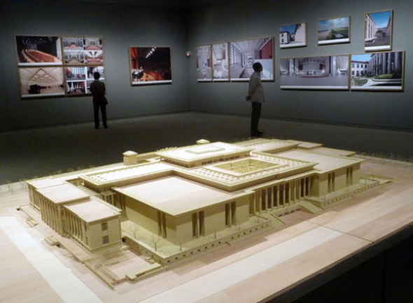 The architectural model of the National Museum of China is on display in the museum after its re-opening in 2012. [Photo by Wen Bao/For China Daily]