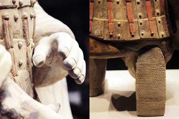 For an observant's eye, details abound: the diligently carved fingernail of a soldier and the bottom of his shoe. [Photo by Fan Zhen/China Daily]