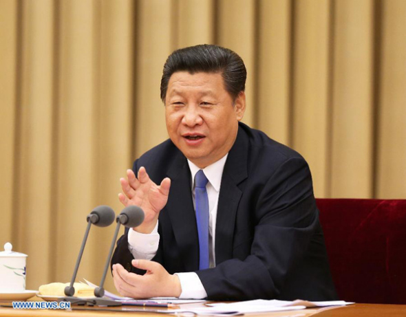 Chinese President Xi Jinping addresses a meeting of the united front work in Beijing, capital of China. The meeting was held in Beijing from May 18 to 20. (Xinhua/Ma Zhancheng) 