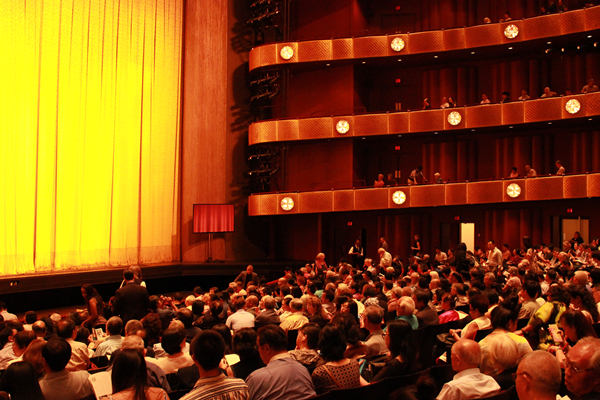 David H. Koch Theater at Lincoln Center was filled with the audience for Zhang Huoding's US debut show The Legend of the White Snake on Wednesday. By Li Jing / China Daily