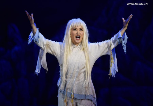 Opera White-Haired Girl is performed in Guangzhou, capital of south China's Guangdong Province, Nov. 23, 2015. The opera, first staged in 1945, has been one of the country's revolution-era classics for 70 years. (Xinhua file photo/Liang Xu)