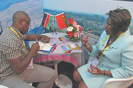 <b>Philip Etyang</b> interviews Deputy Speaker of the Kenyan National Assembly Joyce Laboso in China last year.