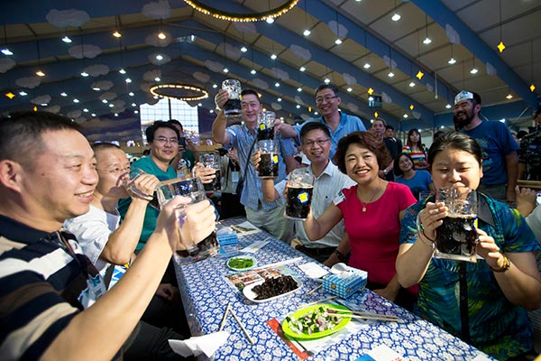 Beer sales in China are expected to increase to 49 billion liters in 2016, boosted by premium brands.(Photo: China Daily/Zhao Bing)