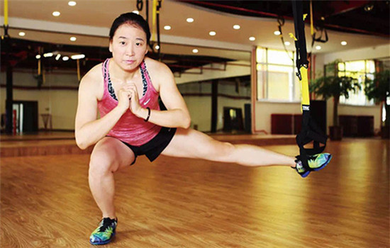 Han Chunqing works out in a gym in this undated photo. (Photo provided by Han Chunqing)