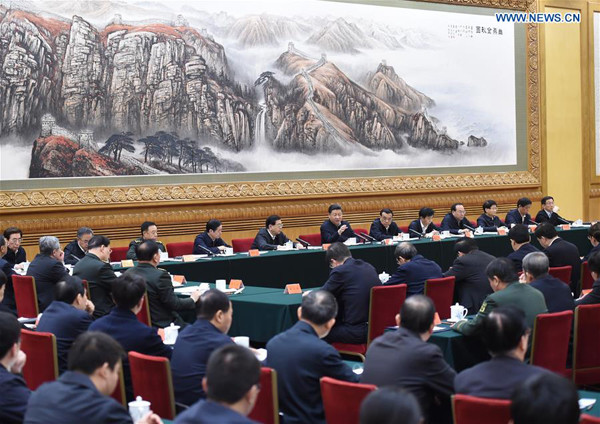 Chinese President Xi Jinping, who heads the National Security Commission (NSC), presides over a seminar on national security in Beijing, capital of China, Feb. 17, 2017. (Xinhua/Zhang Duo)