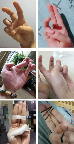 These Weibo users failed to pull off the finger move.