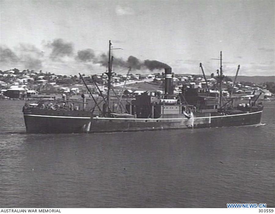 This is an archive photo of SS Macumba, a merchant ship that was sunk by a Japanese air attack during WWII. Australian scientists have discovered a World War II shipwreck off the coast of the Northern Territory (NT), solving one of the country's oldest maritime mysteries. (Xinhua/Australian War Memorial)