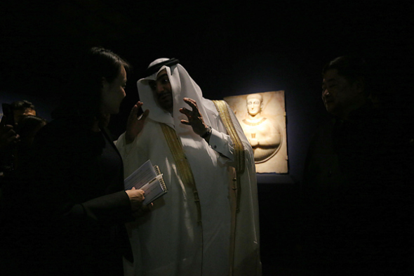 Sheikh Hamad bin Abdullah Al Thani, a Qatari royal family member, brings his abundant collection to Beijing for a major exhibition at the Palace Museum (Photo by Jiang Dong and Yao Ying/China Daily)