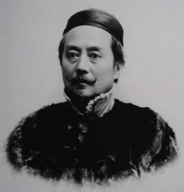 A portrait of Gu Hongming