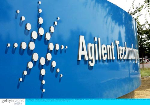 Agilent Technologies' logo in front of the company's headquarters in Palo Alto, California. Agilent is the first industry player to provide test equipment and solutions that support China's 4G long-term evolution technology, said Andy Botka, Agilent vice-