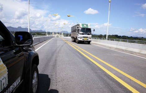 The Second Thai-Lao Friendship Bridge, which connects Mukdahan Province in Thailand with Savannakhet in Laos. A fourth bridge connecting Chiang Rai Province in Thailand with Ban Houayxay in Laos has been approved by authorities and will be partly financed