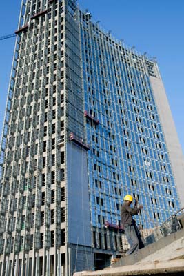 Chinese construction workers building the new African Union Buildings in Addis Ababa, Ethiopia. Provided to China Daily 