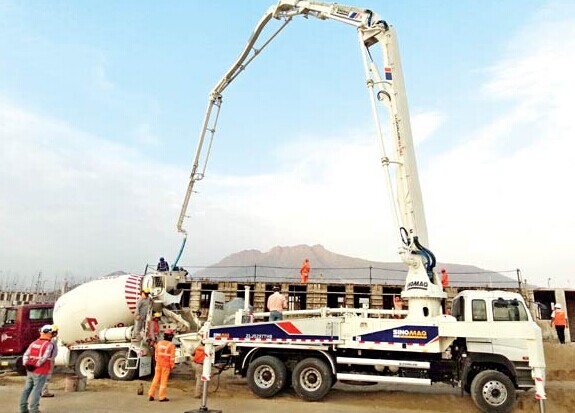 Zoomlion uses its advanced heavy machines for a construction project in Peru. CHINA DAILY  