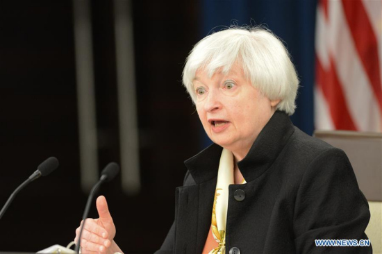 U.S. Federal Reserve Chair Janet Yellen speaks during a press conference in Washington D.C., capital of the United States, June 15, 2016. The U.S. Federal Reserve on Wednesday kept its federal fund rate unchanged after concluding its two-day meeting. (Photo: Xinhua/Gao Pan)