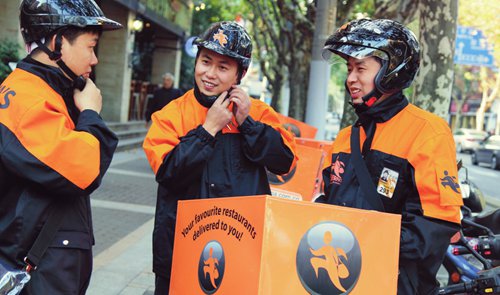 Sherpa's couriers prepare to deliver food. (Photo/Courtesy of Sherpa's)