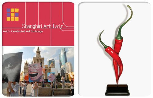 The 2011 Shanghai Art Fair logo (top left), the activity scene (bottom left) and Tango (right)