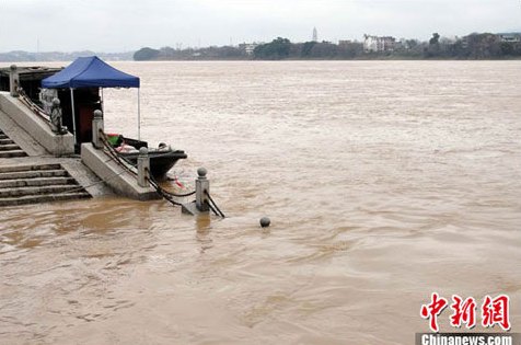 A flooding dock in Ganzhou of southern Jiangxi, March [File photo]