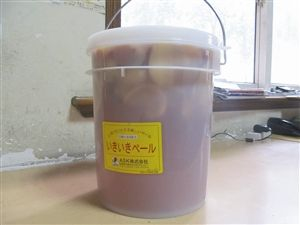 A trash can imported from Japan is being marketed as a magic bucket with healing powers in Cixi, Zhejiang province.(Photo source: Modern Gold Express)