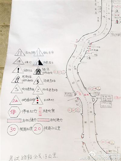 A man in southwest China's Chongqing Municipality has created a spectacular hand drawing that graphically describes road test strategies. (Photo/Chongqing Morning Post)