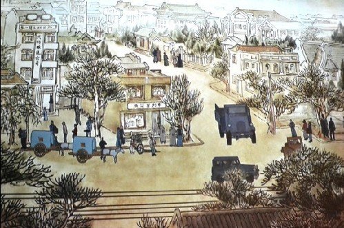 Animated street scene from the Old Beijing Gets Moving exhibit at the Salon at the National Convention Center last month.  It's 228-m long and 3-m tall. 