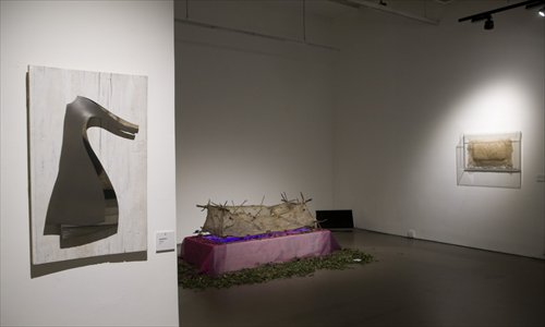 A collection of Chinese feminist artist Chen Qingqing's artworks on display at the Today Art Museum. [Photo: Courtesy of Today Art Museum]