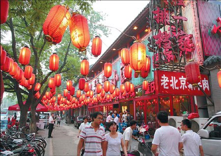 Ghost Street's red lanterns seem to bring good luck to both the restaurants and the diners. Provided to China Daily