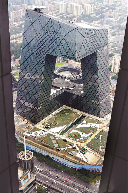 The iconic CCTV Tower in Beijing is the subject of much debate. Provided to China Daily