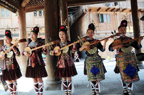 Dong people are passionate about singing. Zhang Jing / For China Daily