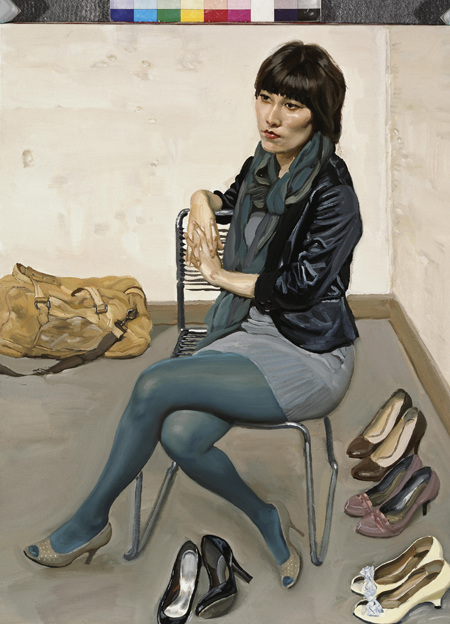 Stockings and shoed, 2009, oil on canvas, by Chen Danqing. Photo provided to China Daily