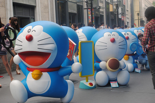 Doraemon Secret Gadgets Expo displays 100 life-sized Doraemon models. Provided to China Daily