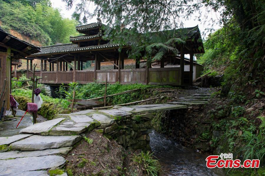 Buildings in Zaidang Dong Village, Rongjiang County, Southwest China’s Guizhou Province, May 31, 2016. The village of Dong people has well-preserved architecture built during the Qing Dynasty (1644-1911), including a 12-meter-high drum building. The village is also known for the ethnic group’s unique folk chorus. (Photo: China News Service/He Junyi)