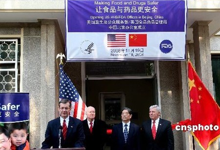 The U.S. Food and Drug Administration opened its first branch in China in late 2008.